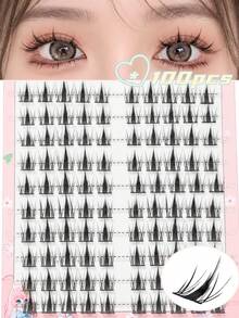 100pcs Large Capacity Self-Adhesive False Eyelash Clusters, Natural Lightweight Single Cluster False Eyelashes, Reusable Segmented Eyelashes, Suitable For Beginners DIY Daily Makeup - View 2