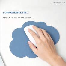 Mini Cloud Shape Office PU Leather Mouse Pad Business Travel Laptop Circle Mousepad Small Stitched Edge Mat Computer Game Table Mats Waterproof Anti-Slip Gaming Esports User Portable Keyboard Desk Mat - View 3
