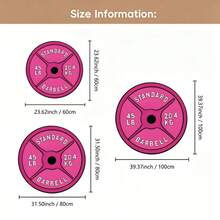 1pc Fashionable Pink Dumbbell Plate Design Carpet, Soft Comfortable Durable Non-Slip Washable Rug, Bedroom Living Room Study Dining Room Gym Fitness Room Carpet, Gift For Friends, Great Furniture Decor, Room Decoration - Multicolor - View 3