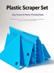 Clay Texture Scraper, Professional Clay Shaping Tool. Plastic 6-Piece Set In 6 Colors. Suitable For Clay Shaping, Clay Texture Smoothing, Plaster Mold Refinement, DIY Handicraft Production And Artistic Creation. - Multicolor - View 5