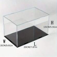 1pc Transparent Acrylic Display Box, Multiple Sizes, Plastic Assembly Dust-Proof Display Box With Matte Black Base, Suitable For Action Figures, Collectibles, Souvenirs, Statues, Models - A - View 22
