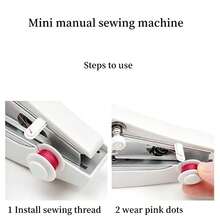 4pcs Portable Manual Mini Sewing Tool Set, Includes 1 White Handheld Mini Sewing Machine + 1 Threading Tool + 1 Spool Extension Rod + 1 Soft Tape Measure, Suitable For Home, Travel, Dorm, Business Trip, Outdoor Emergency Clothing Repair, No Power Required (Thread/Accessories Random Color) - A - View 10