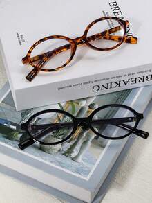 1/2 Pairs Of Versatile, Retro-Style Oval Glasses With Clear Lenses-Fashionable Clear-Lens Eyewear - Multicolor - View 4