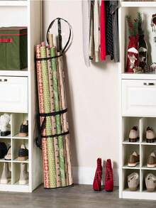 1pc PVC Gift Wrapping Paper Storage Bag With Top And Side Handles, Durable Cylindrical Storage Bin, Suitable For Organizing And Storing Gift Wrapping Paper And Decorative Items, Practical Item For Christmas Season - Multicolor - View 3