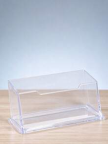 1pc High Transparency Acrylic Business Card Holder, Desktop Business Card Display Stand, Business Front Desk Card Storage Display Rack, Office Card Storage Box, Single Slot Card Holder, Office Desktop Card Display Box, Desktop Decor - Multi-color Style - View 4