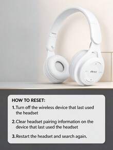 Gerripuer Foldable Retractable Wireless Headphones With HIFI Bass, Built-In Microphone, Affordable Gift, Fashionable New Year & Valentine's Day Gift - White - View 10