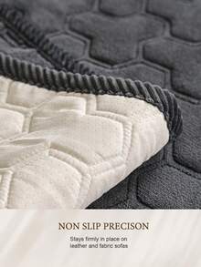 1pc Honeycomb Quilted Pet Sofa Protector Pad, Non-Slip Anti-Scratch Bottom Sofa Mat, Machine Washable Plush Seat Cushion For Cats And Dogs, Suitable For All Seasons, Fits 1/2/3/4 Seater And L-Shaped Sofas - Dark Grey - View 5