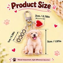 1pc/2pcs Customized Photo/Text Keychain, Personalized Pet Photo Keychain, Customized Acrylic Heart-Shaped Keychain, Customizable Bag Pendant, Wallet Pendant, Pet Memorial, Personalized Gift, Anniversary - Style a - View 10
