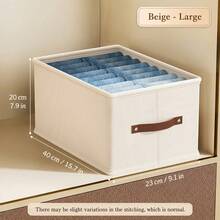 1pc Modern Oxford Cloth Storage Box, Upgraded Leather Handle, Rectangular, Multi-Functional, Home Clothing Storage, Suitable For Seasonal Wardrobe Organization, Underbed Winter/Spring Storage - Multi-color - View 14