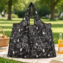 1PC Snoopy Sketch Print Reusable Shopping Tote Bag, Large Capacity Foldable Lightweight Shoulder Bag, Waterproof Grocery Bag, Suitable For Shopping, Travel, Daily Commute, Perfect Birthday And Holiday Gift For Women - Multicolor - View 5