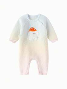 Balabala Baby Romper Newborn Infant Clothing Autumn Winter New Sweat Absorbent Crawler Fashion Cute - Purple - View 4