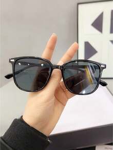 1 Pair Men's Square Frame Fashion Glasses, Suitable For Vacation, Beach And Daily Wear. - Multicolor - View 5