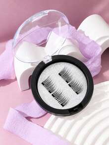 1 Pair Magnetic False Eyelashes, Natural Half Lashes, Short Reusable Glue-Free Lashes For Cat Eye Makeup, Wispy Outer Corner Eyelashes, Fake Lashes For Daily Makeup, Wedding, Party & Cosplay - View 1