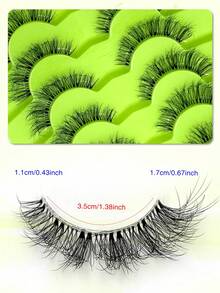 ENCHUW 7 Pairs Natural False Eyelashes Lashes With Clear Band Natural Look Fake Eyelashes Suitable For Parties - Black - View 4