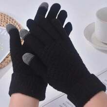 2 Pieces,Multi-Use Winter Thermal Protection Set, Balaclava Hood Mask + Touchscreen Knitted Gloves, Ideal For Ski, Run, Bike, Camping - A - View 7