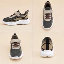 TAOSENTU Children's Sports Shoes Retro Brown Colorblock, Mesh Upper Breathable And Fresh, Anti-Sweat, Hook And Loop Closure Design, Easy To Put On And Take Off For Kids, Lightweight Soft Sole Anti-Slip And Wear-Resistant, Shock-Absorbing Comfort, Suitable For Middle And Older Children's Daily School, Running And Sports, Low-Key And Versatile Colorway, Durable For Everyday Wear - Brown - View 5