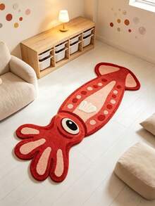 1件紅色抽象金魚不對稱地毯，臥室裝飾，小地毯，地毯，家居裝飾，客廳地毯，客廳小地毯，臥室地毯，客廳家居裝飾 - A - 查看 3