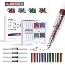 Set Languo 24 buah (4 Pena + 20 Kartrid Tinta Pengganti), Seri 5 Warna, Pena Warna-warni, Sempurna untuk Menulis Sehari-hari, Kantor, Penandatanganan Bisnis, Hadiah Liburan - Set - View 2