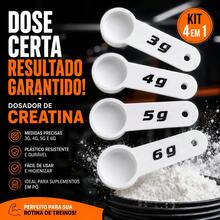 Kit 4 Dosadores de Creatina 3g 4g 5g 6g Colher Medidora Scoop Dosadora Suplemento em Pó Academia - Branco - Visão 2