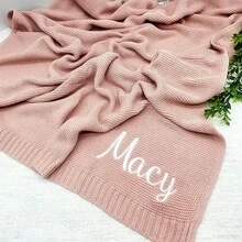 80cm*100cm Knitted Blanket, Baby Stroller Cover/Nap Blanket, Customizable With Initial Letter, Personalized Gift - Multicolor - View 17