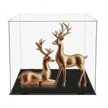 1pc Transparent Acrylic Display Box, Multiple Sizes, Plastic Assembly Dust-Proof Display Box With Matte Black Base, Suitable For Action Figures, Collectibles, Souvenirs, Statues, Models - A - View 3