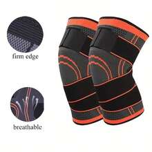 ZKBBO 1pc Adjustable Knee Support, Compression Knee Sleeve With Straps, Sports Support Knee Brace, Unisex, Suitable For Running, Cycling, Fitness And Sports - Multicolor - View 3