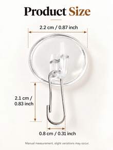 2/10/30pcs Transparent Adhesive Ceiling Hooks, Clear Damage-Free Hooks With Metal Clips, Suitable For Christmas Decorations, Balloons, Wreaths, Party Decor, Home Holiday Decorations And Wedding Supplies - Multicolor - View 8