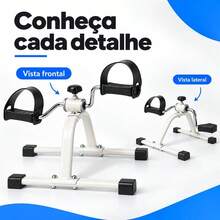 Mini Bike para Uso Sentado com Resistência Ajustável – Mais Movimento na Rotina - Pedal para Braços e Pernas – Branco - Visão 7