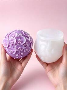 Butterfly Orchid Sphere Aromatherapy Candle Silicone Mold, Soft Silicone Material Easy To Demold, Suitable For Making Aromatherapy Candles, Plaster Ornaments, Handmade Soap, Resin Decor, Ideal For Weddings And Home Decor - Phalaenopsis Orchid Mold - View 4