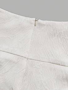 Aflion Elegant White Mid-Length Dress For Women, Woven Fabric With Exquisite Lace Trim, Perfect For Summer Occasions - White - View 4