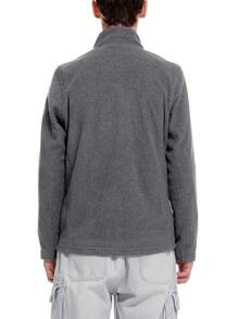 CAMEL CROWN Men's Fleece Jacket, Windproof Warm Sweatshirt, Thick Lining, Stand Collar Design - Ink Gray - View 8