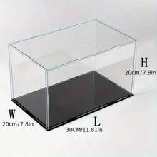 1pc Transparent Acrylic Display Box, Multiple Sizes, Plastic Assembly Dust-Proof Display Box With Matte Black Base, Suitable For Action Figures, Collectibles, Souvenirs, Statues, Models - A - View 18