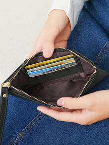 FOREVER MIYIN Women's Wristlet Long Wallet, Zipper Closure Purse, Large Capacity Multi Card Slots, Portable Phone Pouch, Solid Color For Daily Use - Multicolor - View 4