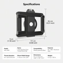 APEXEL Phone Lens Photography Accessory, 17mm+37mm Multi-Function Stretch Clip, Universal Phone Holder Compatible With Macro, Wide Angle & Other Lenses (Lenses Not Included) - View 9