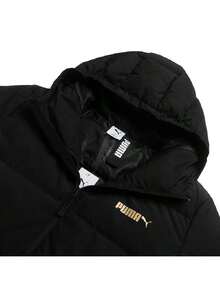 Puma Men's GOLD Down Jacket, Full Zip Hooded Puffy Warm Casual Sport Training Fitness Jacket 694698-01 - Black - View 5