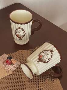 French Vintage Hera Rabbit High Foot Coffee Cup, Highly Attractive Mug, Cute Cup - Multicolor - View 1