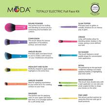 10pcs Makeup Brush Set, Neon Color, Holographic Travel Case Colorful Neon Light Vegan Set. Full Face And Eyes, Bold Expression - Multicolor - View 7