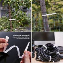 200pcs White Nylon Cable Ties, Multi-Purpose High Toughness Break-Resistant, Suitable For Gardening, Sealing And Cable Management, Including Fixing Wires, Durable And Anti-Breakage, Indoor And Outdoor Use - Multiple Styles - View 11