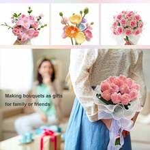216/266/416Pcs Multi-Color Pipe Cleaners Craft, Pipe Cleaners Bulk With Video Tutorial, Flower Making Kit, Chenille Stems, Floral Wires & Tape, DIY Bouquets, Handmade Valentine's Gift And Party Decorations - SET - View 9