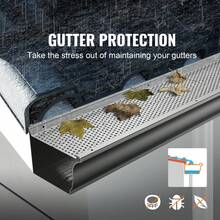 Gutter Guard, 152mm Width, Aluminum Leaf Filter DIY Gutter Cover, 52 PCS 528cm Total Length, 4mm Hole Diameter & 0.5mm Thick Fits Any Roof Or Gutter Type - 52 Pcs - View 3