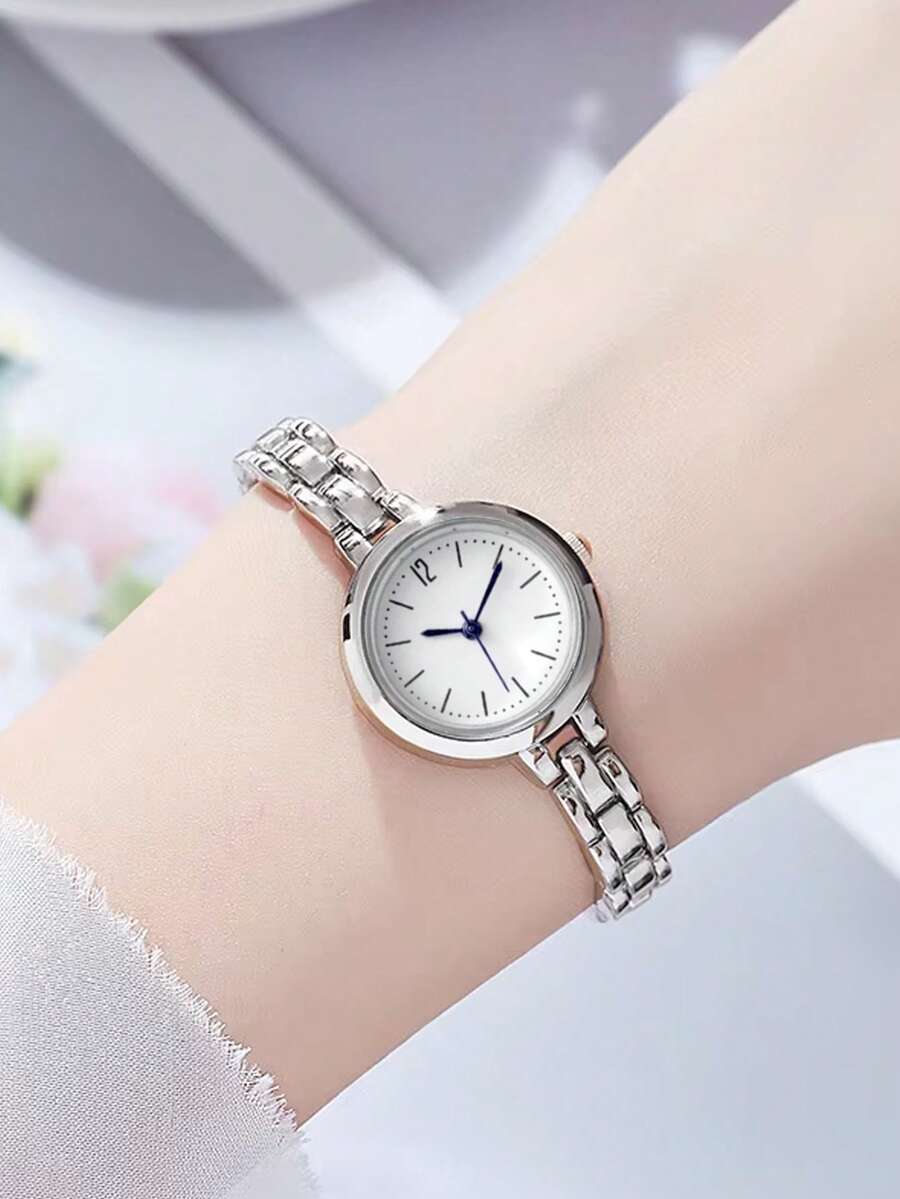1PC Women's Silver Small Watch, Metal Chain Strap, Minimalist Classic ...