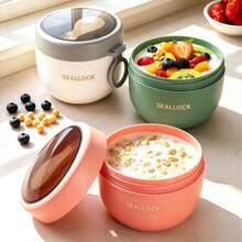 1pc 600ml Soup Cup, Breakfast Bowl, Portable Milk Soup Pot, Student & Worker Fresh-Keeping Bowl, Small Lunch Box, Suitable For Students And Office Workers - Multicolor - View 2