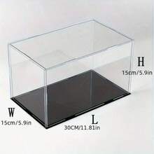1pc Transparent Acrylic Display Box, Multiple Sizes, Plastic Assembly Dust-Proof Display Box With Matte Black Base, Suitable For Action Figures, Collectibles, Souvenirs, Statues, Models - A - View 19