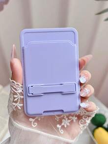 1pc Multifunctional Adhesive Phone Card Holder Stand, Self-Adhesive Back Card Sleeve, Portable Card Storage, Slouchy Desktop Phone Support Stand, Multiple Colors Available - Multicolor - View 14