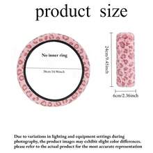 3pcs Fashion Leopard Print Plush Car Steering Wheel Cover & Shoulder Pad Set, Classic Stylish Car Steering Wheel Protector, Women's Car Interior Accessories - A - View 9