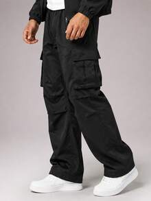 CZRLHYT Men's Loose Straight Leg Drawstring Waist Sweatpants, Comfortable And Durable, Suitable For Outdoor Activities, Running And Fitness Workouts - Black - View 1