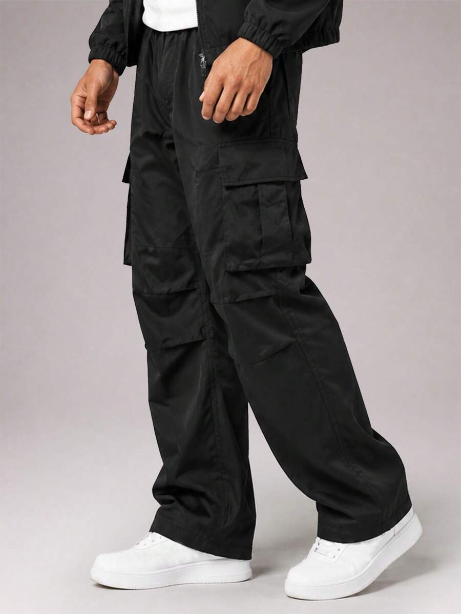 CZRLHYT Men's Loose Straight Leg Drawstring Waist Sweatpants, Comfortable And Durable, Suitable For Outdoor Activities, Running And Fitness Workouts - Black - View 1