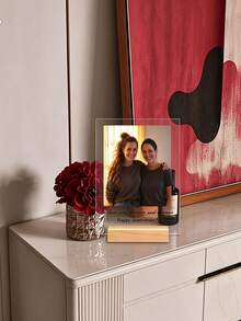 2D Flat 2D Flat 1pc Personalized 2D Acrylic Stand - Modern Desktop Keepsake, Suitable For Weddings, Anniversaries And Birthdays - Personalized Gift For Couples, Friends And Mothers - Acrylic Home Decor, 2D Flat - Multicolor - View 4