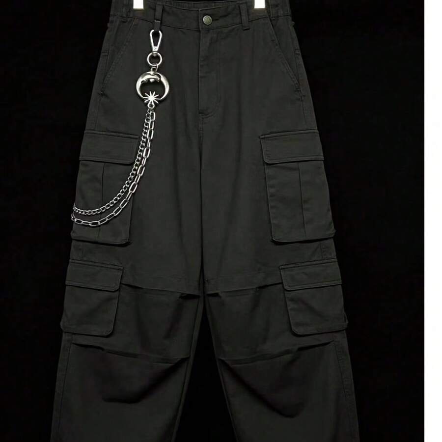 1 Cool Hip Hop Punk Style Retro Versatile Multi-Layer Spike Metal Pant ...