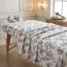 3 PiecesVintage Botanical Print Spa Bedding Set, Smooth Lightweight Beautician Massage Bed Cover - Multicolor - View 4